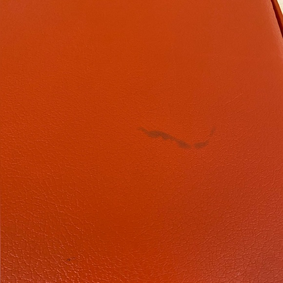 Vintage Retro Mod Orange Vinyl Suitcase Mid Century Travel Luggage 60s 70s Vibe - Picture 15 of 15